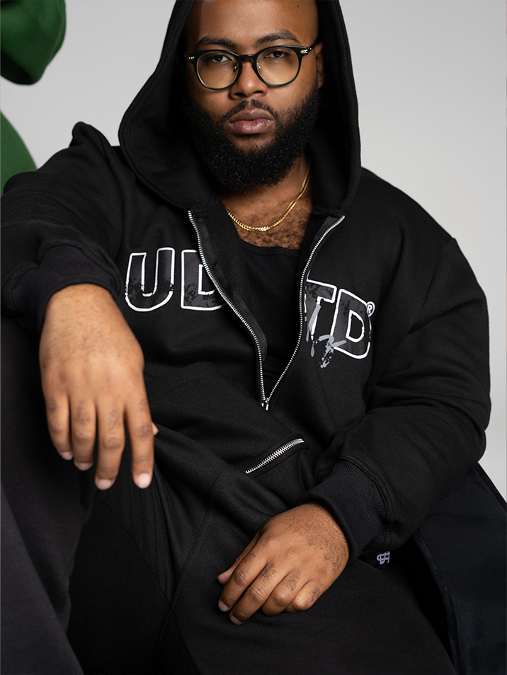 Charcoal Black Uniform Zip-Up