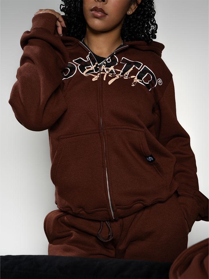 Chestnut Brown Uniform Zip-Up