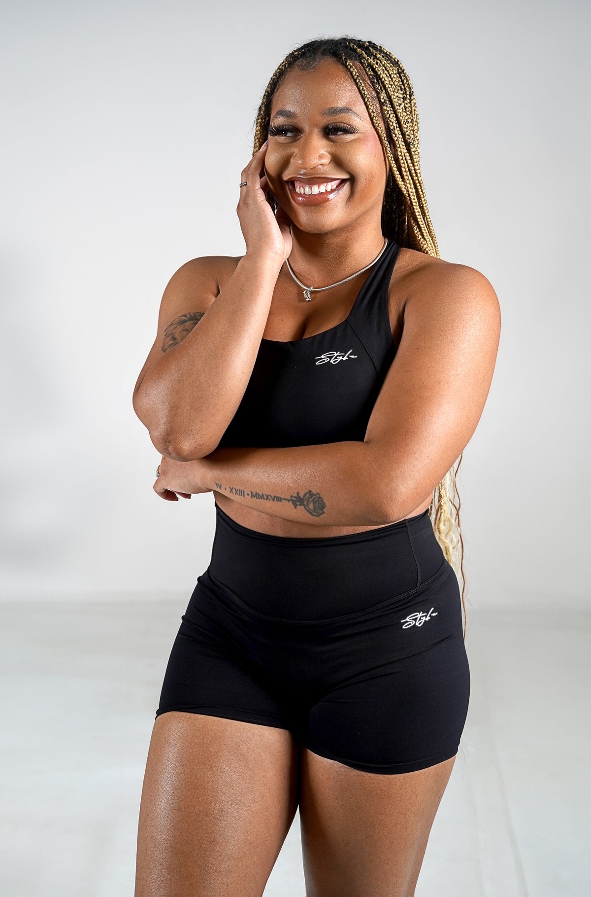 ‘Stylz’ Activewear Top (Black)