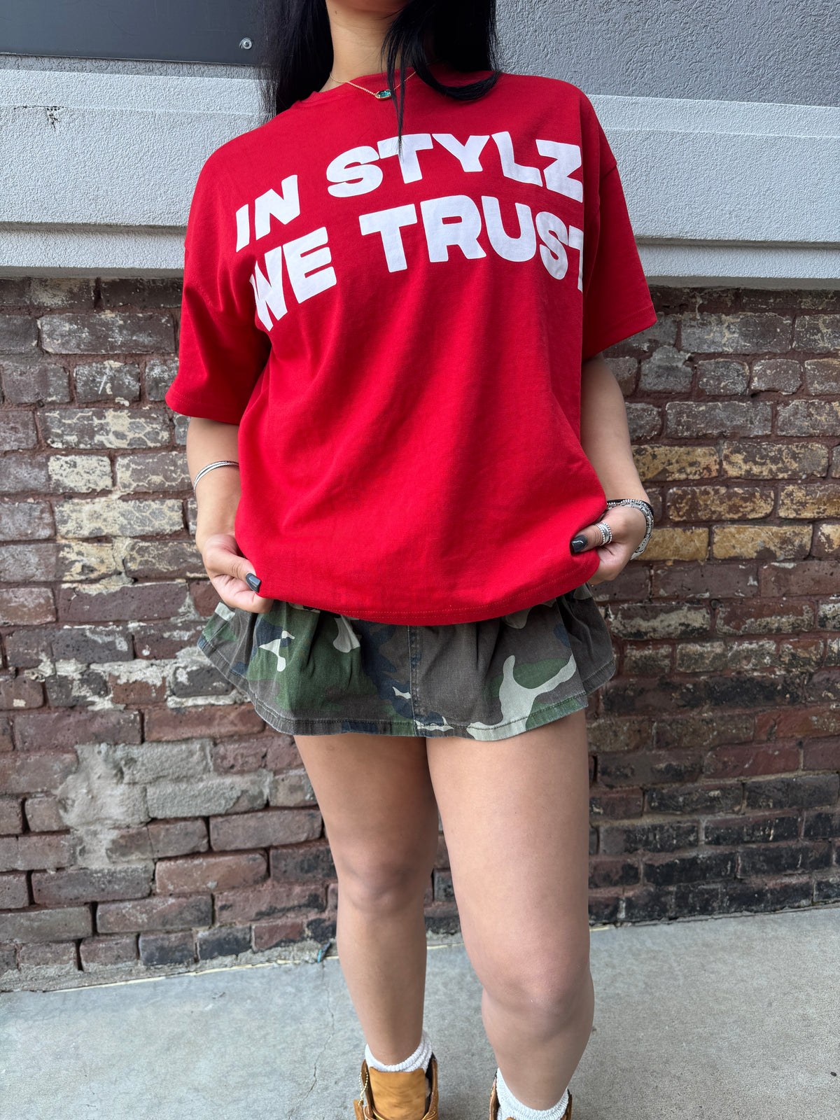 Red 'Verbiage' Tee