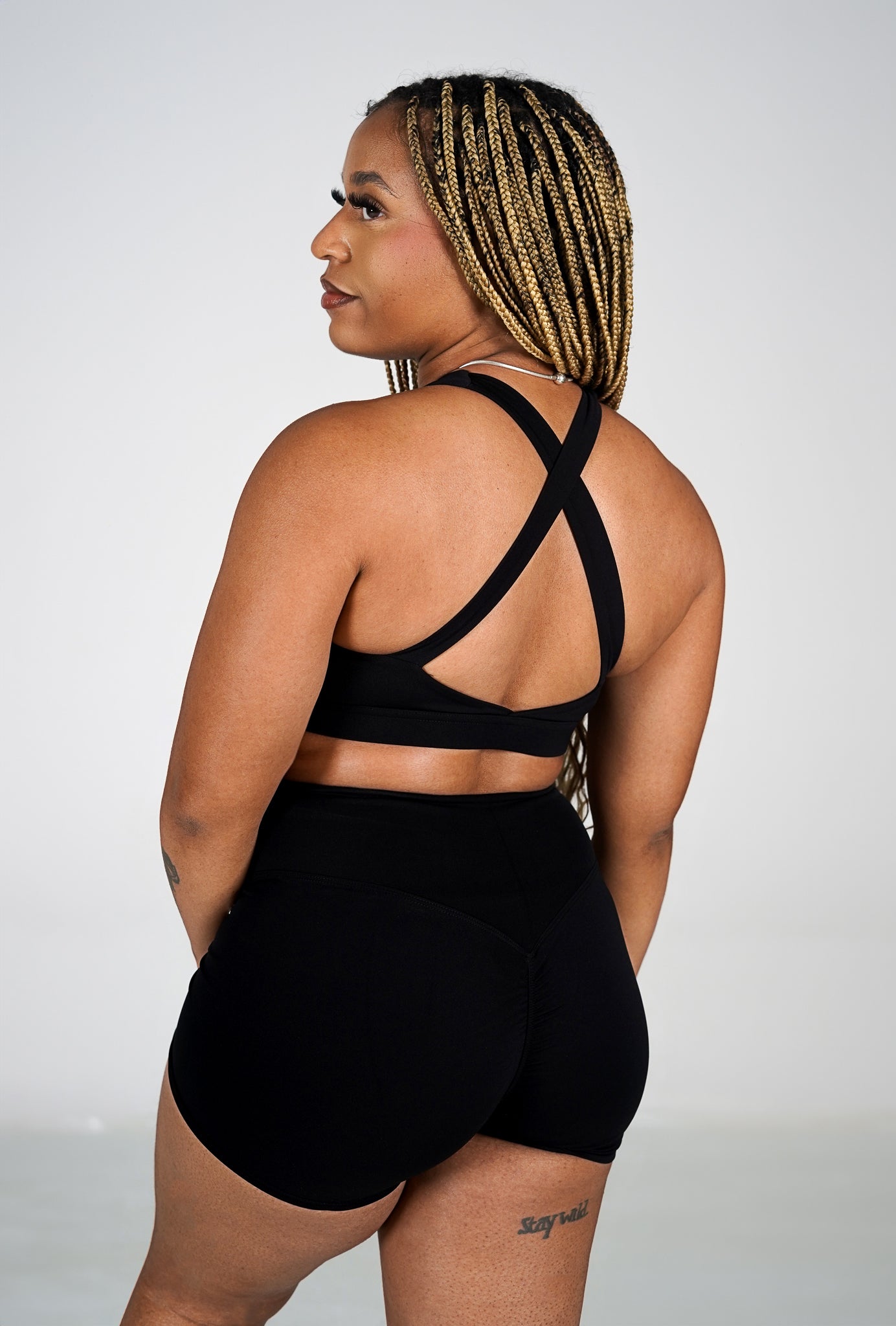 ‘Stylz’ Activewear Top (Black)