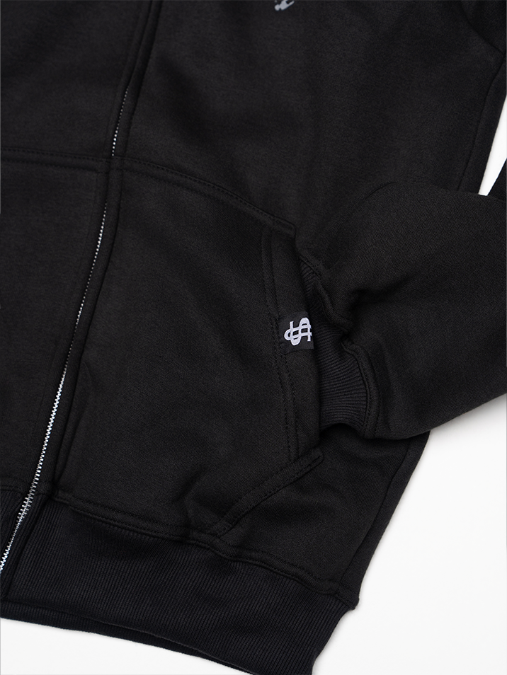 Charcoal Black Uniform Zip-Up