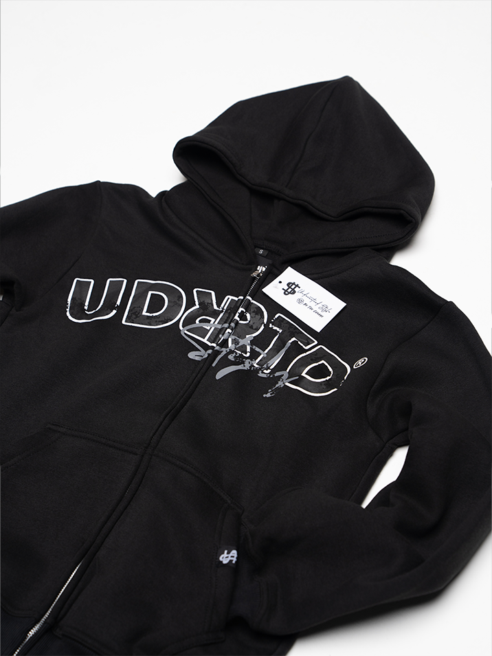 Charcoal Black Uniform Zip-Up