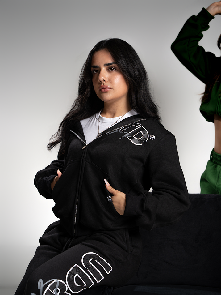 Charcoal Black Uniform Zip-Up