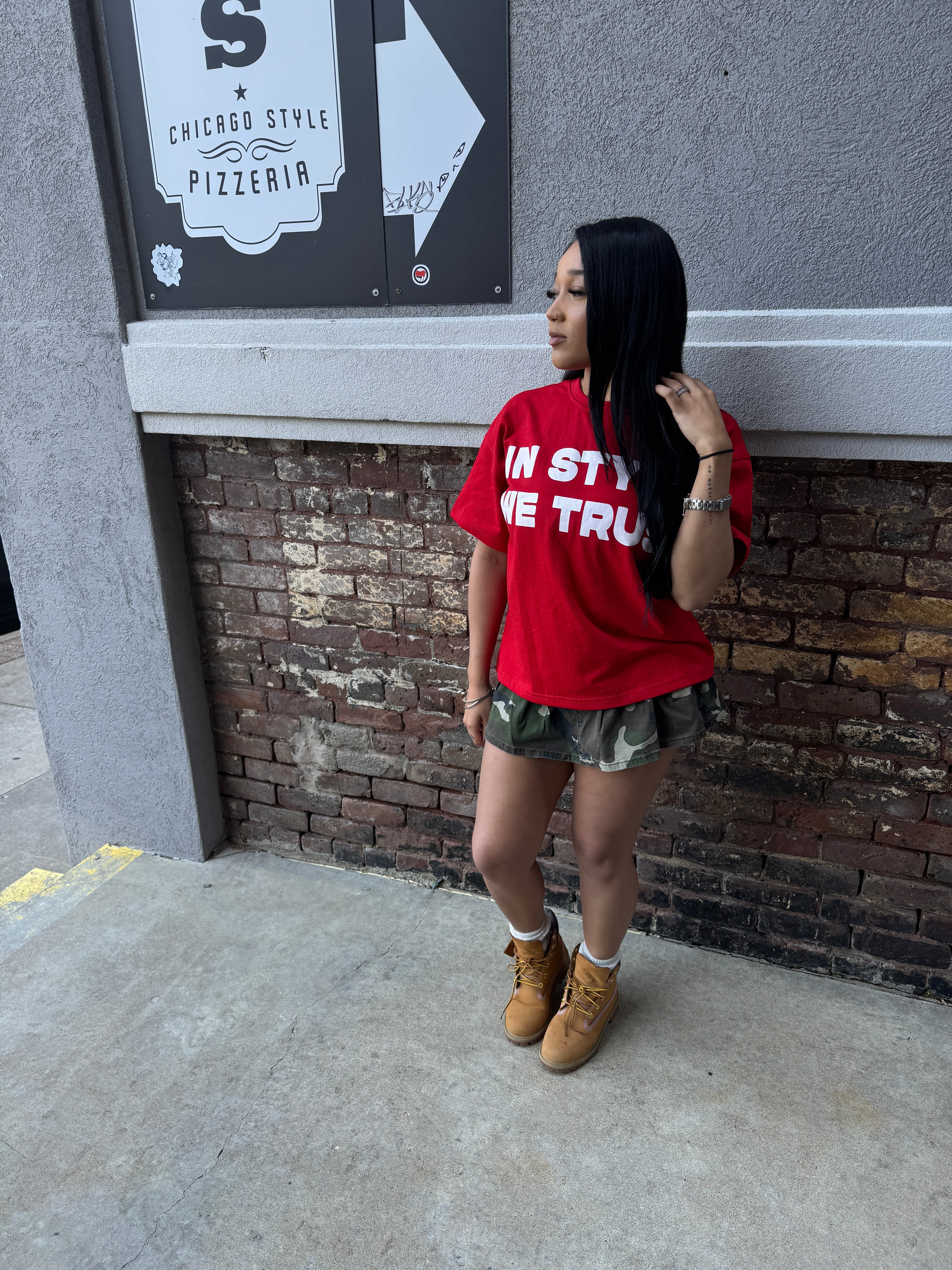 Red 'Verbiage' Tee